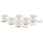 Weiße Moderne Villeroy & Boch NewWave Caffè Kaffeetassen-Sets aus Keramik mikrowellengeeignet 6-teilig 6 Personen 