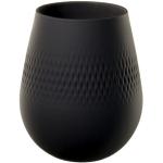 Schwarze 14 cm Villeroy & Boch Manufacture Collier Runde Vasen & Blumenvasen 14 cm aus Porzellan 