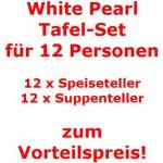 Weiße Villeroy & Boch White Pearl Tafelservice für 12 Personen mikrowellengeeignet 24-teilig 