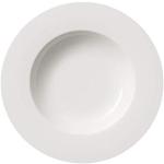 Villeroy und Boch Twist White Suppenteller, 24 cm, Premium Porzellan, Weiß