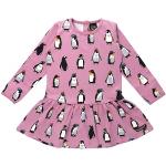 Reduzierte Pinke Langärmelige Villervalla Kinderlangarmkleider mit Pinguinmotiv aus Baumwolle maschinenwaschbar für Mädchen Größe 104 für den für den Herbst 