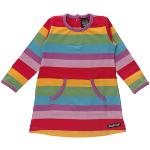 Reduzierte Bunte Gestreifte Langärmelige Villervalla Kinderkleider mit Ärmeln aus Baumwolle maschinenwaschbar für Mädchen Größe 122 für den für den Herbst 