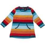 Reduzierte Bunte Gestreifte Langärmelige Villervalla Kinderkleider mit Ärmeln aus Baumwolle maschinenwaschbar für Mädchen Größe 134 für den für den Herbst 