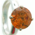 Vilma Righi Damen-Ring mit Zirkonia champagnerfarbig Silber 925 rhodiniert Gr. 54