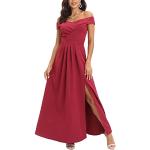 Rote Elegante Ärmellose Maxi V-Ausschnitt Lange Abendkleider für Damen Größe XXL für Brautjungfern 
