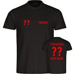 VIMAVERTRIEB® Herren T-Shirt Freiburg - Trikot mit Deinem Namen und Nummer - Druck: rot - Männer Shirt Fußball Fanartikel Fanshop - Größe: XXL schwarz