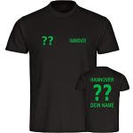 VIMAVERTRIEB® Herren T-Shirt Hannover - Trikot mit Deinem Namen und Nummer - Druck: grün - Männer Shirt Fußball Fanartikel Fanshop - Größe: XXL schwarz-1