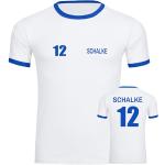 Blaue Schalke 04 Rundhals-Ausschnitt T-Shirts aus Baumwolle für Herren Größe L 
