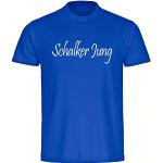 Blaue Schalke 04 Oeko-Tex T-Shirts aus Baumwolle für Herren Größe XL 