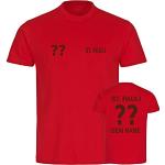 VIMAVERTRIEB® Herren T-Shirt St. Pauli - Trikot mit Deinem Namen und Nummer - Druck: braun - Männer Shirt Fußball Fanartikel Fanshop - Größe: S rot