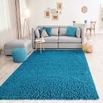 VIMODA Teppich Prime Shaggy Hochflor Langflor Einfarbig Modern Türkis für Wohnzimmer, Schlafzimmer, küche, Maße:120x170 cm