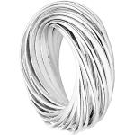 Vinani Damen Ring 925 Silber - Multi 3er Ring Wickelring - massiv glänzend beweglich - 925 Sterling Silber - Dreierring für Frauen - Gr. 62 2R3N-62