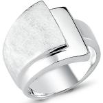 Vinani Damen Ring 925 Silber - Schichten Design 3 Ebenen - gebürstet glänzend massiv breit - aus 925 Sterling Silber für Frauen - Gr. 52 (16.6) 2RSC52