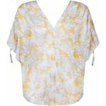 Reduzierte Gelbe VINCE V-Ausschnitt Transparente Blusen & durchsichtige Blusen durchsichtig aus Seide Handwäsche für Damen Größe M 
