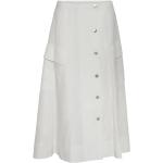 Weiße Elegante VINCE Midi Leinenröcke aus Leinen für Damen Größe S 