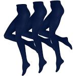 Marineblaue Strickstrumpfhosen aus Baumwolle für Damen Größe 46 3-teilig für den für den Herbst 