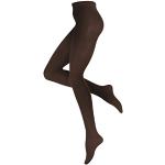 Braune Unifarbene Strickstrumpfhosen aus Baumwolle für Damen Größe 37 für den für den Herbst 
