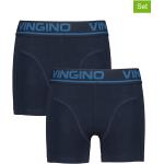 Reduzierte Dunkelblaue Vingino Bio Boxershorts für Kinder aus Baumwolle für Jungen Größe 122 2-teilig 