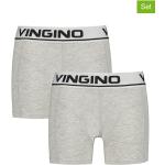 Reduzierte Graue Melierte Vingino Bio Boxershorts für Kinder aus Baumwolle für Jungen Größe 110 2-teilig 