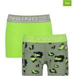 Reduzierte Grüne Unifarbene Vingino Boxershorts für Kinder mit Leopard-Motiv aus Baumwolle 2-teilig 