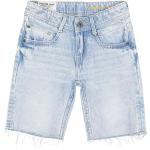 Reduzierte Hellblaue Unifarbene Vingino Jeans Shorts für Kinder mit Reißverschluss aus Leder für Jungen Größe 140 