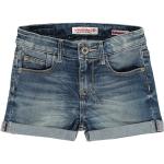 Blaue Vintage Vingino Jeans Shorts für Kinder aus Baumwolle für Mädchen Größe 140 