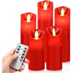 Rote 18 cm LED Kerzen mit beweglicher Flamme aus Kunststoff 