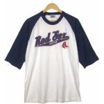 Vintage 00S Boston Red Sox Major League Baseball Mlb Raglan 3 Quaters T-Shirt/Weiß Blau Large Avs4
