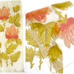 Goldgelbe Blumenmuster Vintage Rechteckige Seidentücher ohne Verschluss aus Seide für Herren 