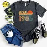 Peachfarbene Vintage T-Shirts für Herren 