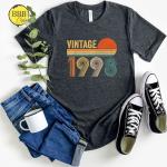 Peachfarbene Vintage T-Shirts für Herren 