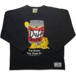 Schwarze Vintage Die Simpsons Duff Herrensweatshirts aus Baumwolle Größe L 
