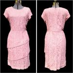 Pinke Vintage Spitzenkleider mit Reißverschluss aus Spitze für Damen für Partys für den für den Sommer 