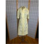 Gelbe Vintage Kurzärmelige Partykleider mit Knopf für Damen Größe M 