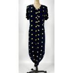 Limettengrüne Gepunktete Vintage Tunika-Kleider für Damen 