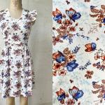 Blumenmuster Vintage Mini Minikleider & kurze Kleider mit Rüschen aus Jersey für Damen Größe XS 