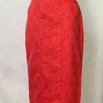 Rote Vintage Midi Bleistiftröcke & Stiftröcke mit Reißverschluss aus Viskose für Damen Größe M für den für den Sommer 