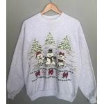 Hellgraue Vintage Herrensweatshirts Weihnachten 