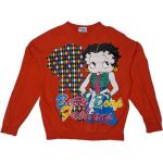 Vintage 90Er Jahre Betty Boop Mode-Sweatshirt Pullover Big Print Orange Farbe Erwachsene Large Fit