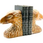 Vintage Buchstützen mit Vogel-Motiv aus Holz 