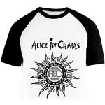 Vintage Alice In Chains Sun Faded Weißes Baseball T-Shirt Herren Damen Unisex Kurze Ärmel Rundem Hals White Mens Womens L