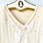 Silberne Vintage Shirtkleider mit Pailletten für Damen Größe M 