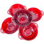Rubinrote Vintage Dessertschalen aus Glas 5-teilig 