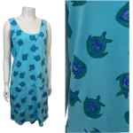 Blaue Vintage Ärmellose Freizeitkleider für Damen Größe L 