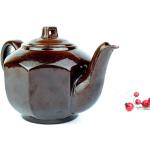 Braune Vintage Teekannen aus Keramik 