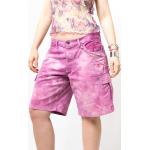 Lila Batik Vintage Cargo-Shorts für Damen Größe XXL für den für den Sommer 