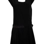 Schwarze Vintage V-Ausschnitt Seidenkleider aus Seide für Damen 