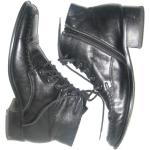Schwarze Vintage High Top Sneaker & Sneaker Boots mit Reißverschluss aus Leder für Herren 
