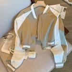 Khakifarbene Oversize Mini Bomberjacken mit Reißverschluss aus Polyester Handwäsche für Damen Übergrößen für den für den Herbst 