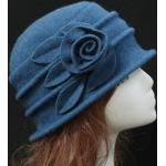 Blaue Vintage Melonen-Hüte für Damen für den für den Winter 